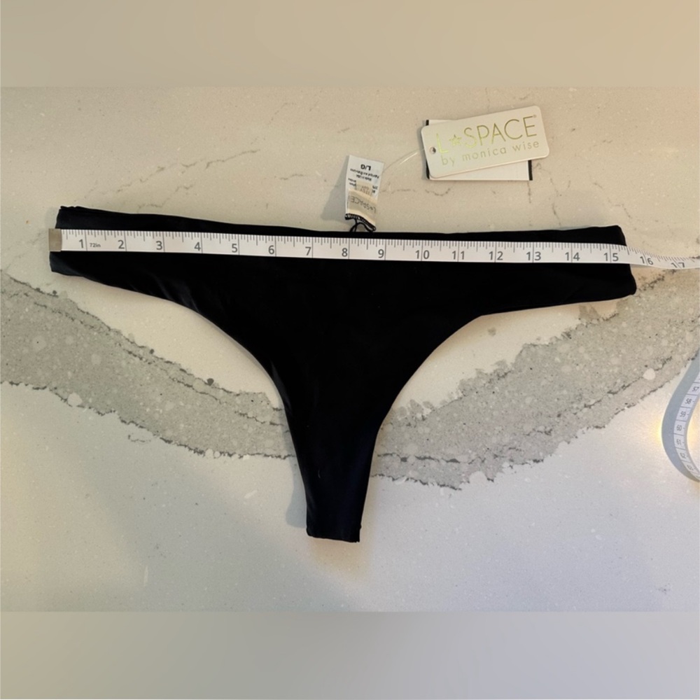 L*Space cheeky black bikini bottoms, size large, new with tags!